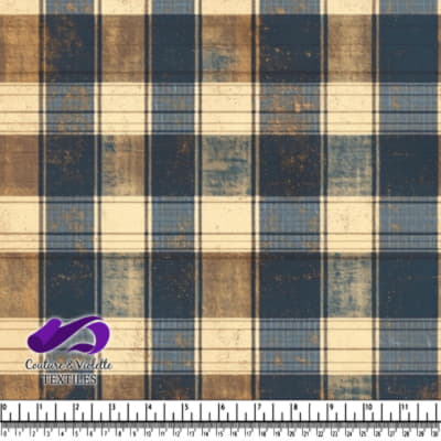 Vintage Blue and Brown Plaid Pattern