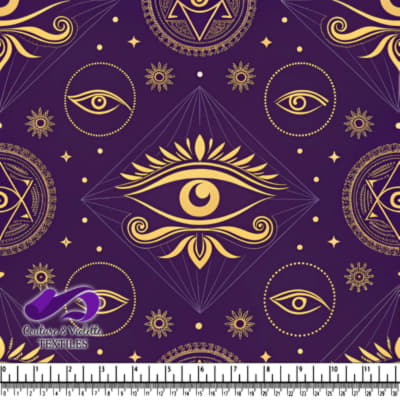 Motif d'Yeux Mystiques et de Symboles