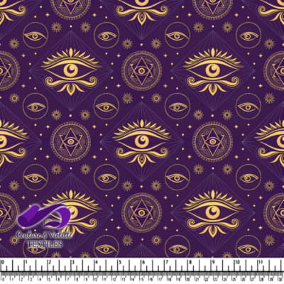 Motif d'Yeux Mystiques et de Symboles