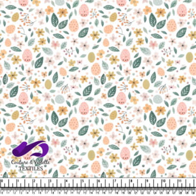 Pastel Floral and Egg Pattern Design