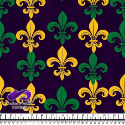 Motif Fleur de Lys Vert et Or