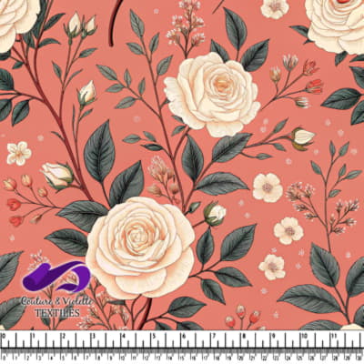 Motif Floral Rétro avec Roses