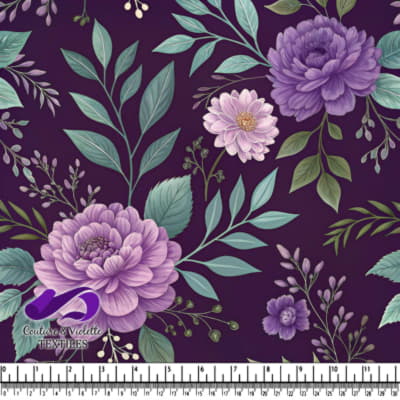 Motif Botanique Vintage Floral Violet
