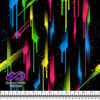 Gouttes de Peinture Neon sur Fond Noir