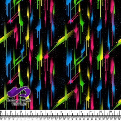 Gouttes de Peinture Neon sur Fond Noir