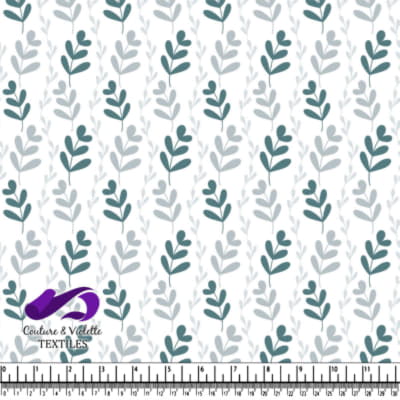 Motif de Feuilles Minimaliste sur Fond Blanc