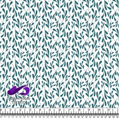 Motif de Feuilles Abstraites Turquoise