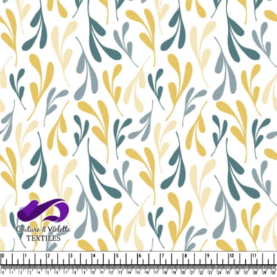 Motif Abstrait de Feuille Jaune et Bleue