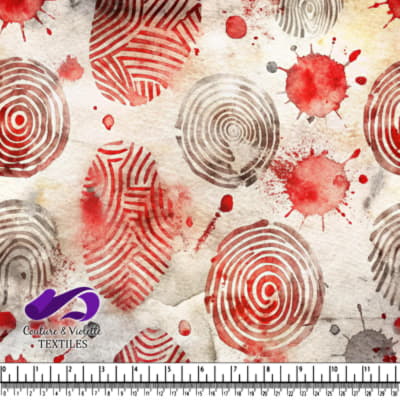Motif Empreinte Digitale Rouge et Gris