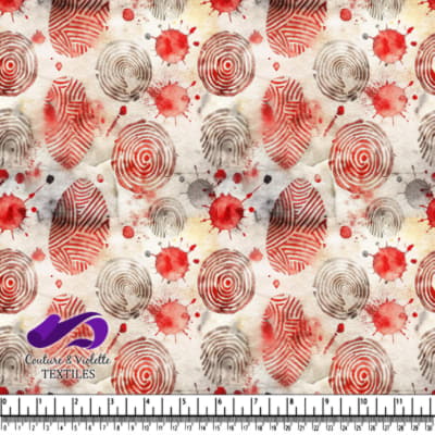 Motif Empreinte Digitale Rouge et Gris