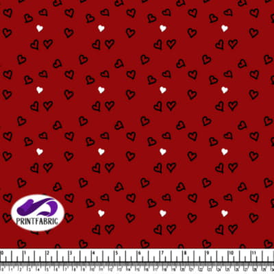 Amour - Hearts on red background