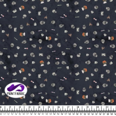 Halloween - Skull and grave on after midnight blue background