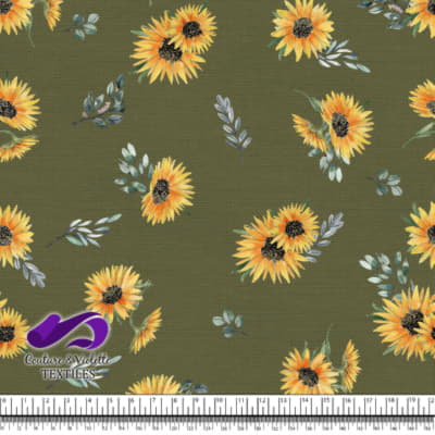 Sunflowers on olive background