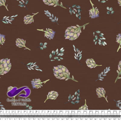 Artichoke on downtown brown background