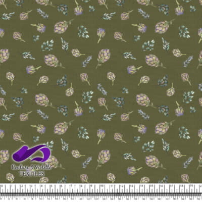 Artichoke on olive background