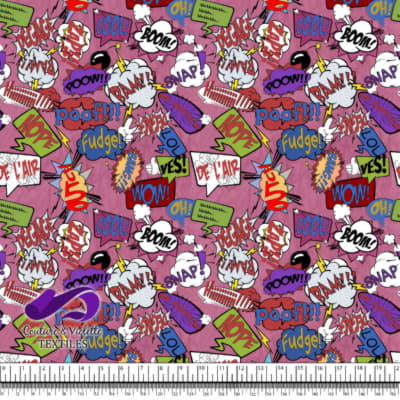 Comic book - Speech bubbles Fudge on pink background