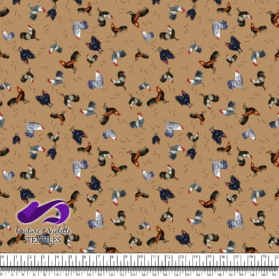 Roosters and hens - Feathered Flock on Iced coffee background