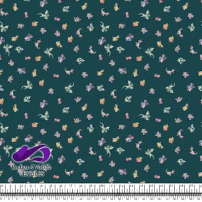 Dragons - Cute dragons on deep teal background