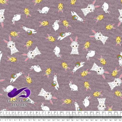 Easter - Ferrets and friends textured Elderberry background