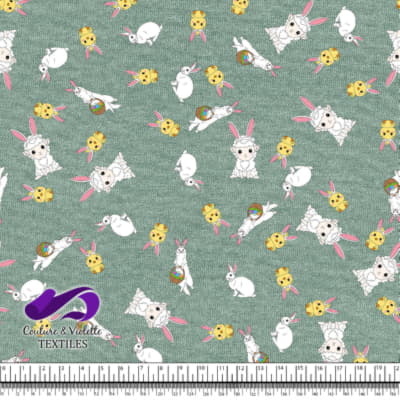 Easter - Cute ferrets with friends on granite green background