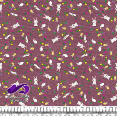 Easter - Ferrets and friends with tulips on hawthorn rose background