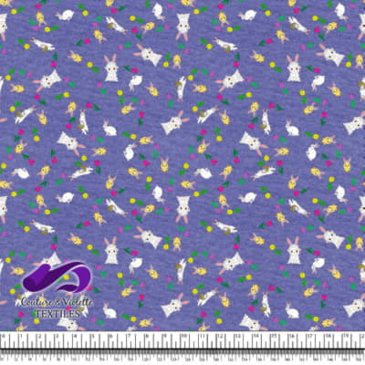 Easter - Ferrets and friends with tulips on very peri background