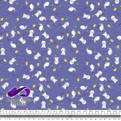 Easter - Cute animals on textured very peri background