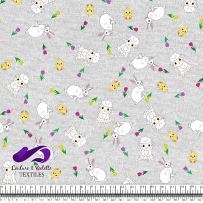 Easter - Cute animals on textured white background