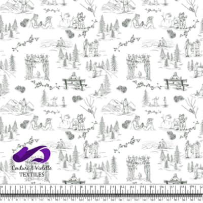 Toile de Jouy - Winter - Dark sage