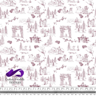 Toile de Jouy - Winter - Hawthorne rose