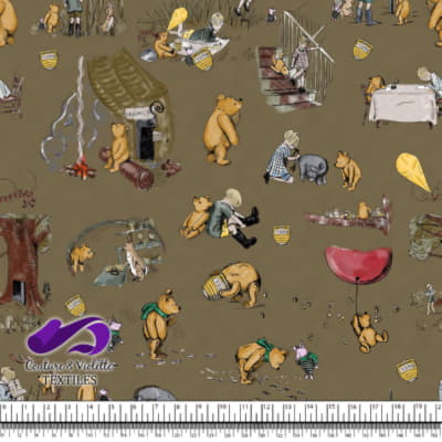 Winnie The Pooh - Story on Martini Olive background