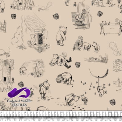 Winnie The Pooh - Gravures on Tapioca background