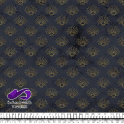 Geo art déco - Scallops gold - After midnight blue