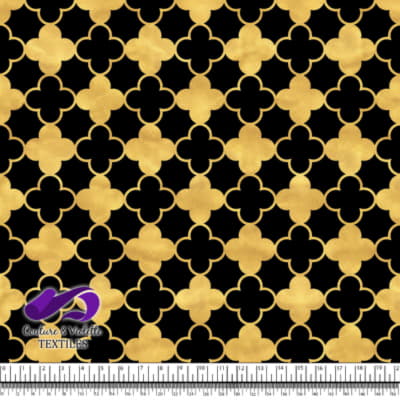 Geo art déco - Clovers Gold - Black