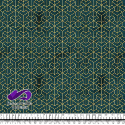 Geo art déco - Corner gold - Deep teal