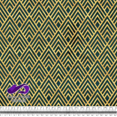 Geo art déco - Triangles gold - Deep teal