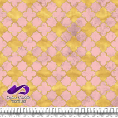 Geo art déco - Clovers Gold - First blush pink