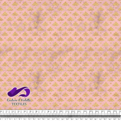 Geo art déco - Flowers gold - First blush pink