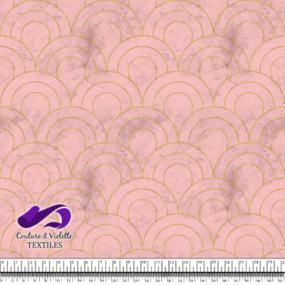 Geo art déco - Scales gold - First blush pink