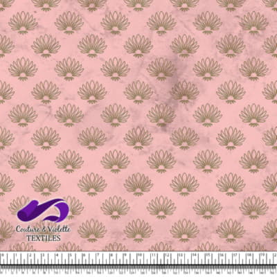 Geo art déco - Scallops gold - First blush pink