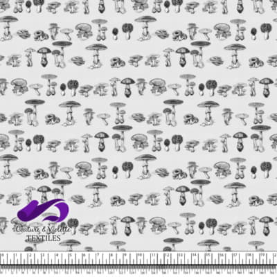 Vintage mushroom - Engravings - White