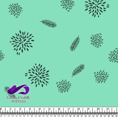 Minimalist serenity - aqua leaf