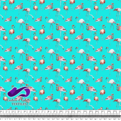Tropical - Flamingos - Blue tiffany