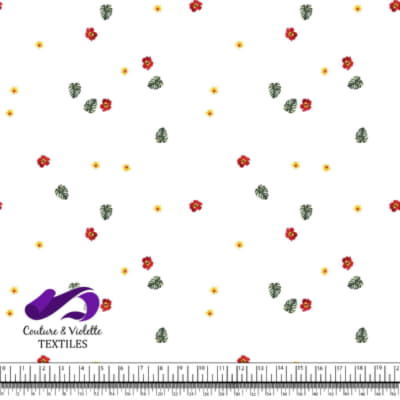 Tropical - hibiscus minimalist - White