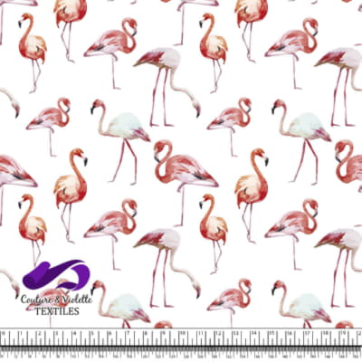 Tropical - Flamingos - White