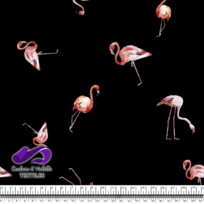 Tropical - Minimalist flamingo - Black