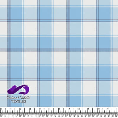 Classique plaid  - Blue and white plaid fabric pattern