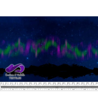 Night sky - Mountain with green aurora borealis