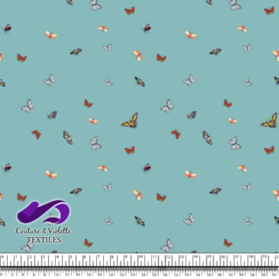 Butterflies - Minimalist - Dusty aqua