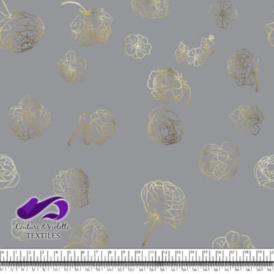 Autumn flowers - Gold - Ultimate gray